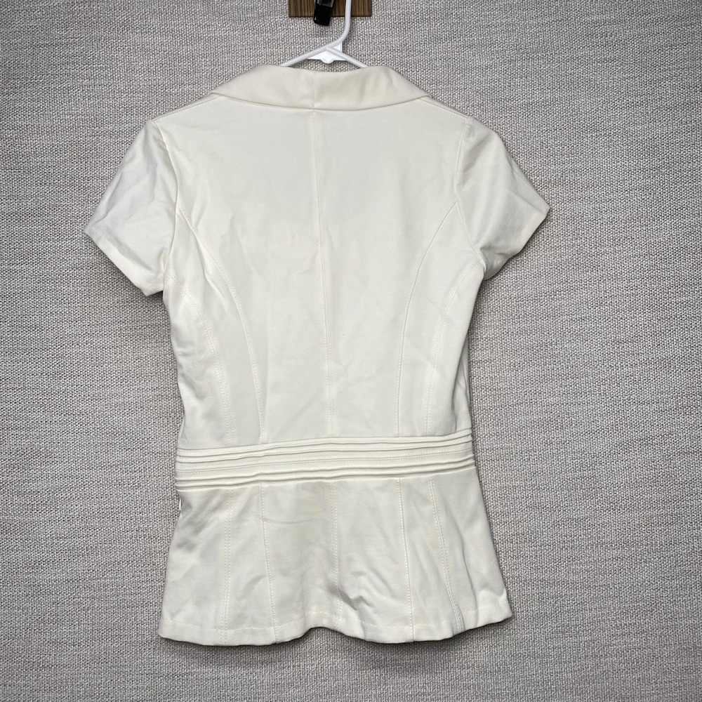 White House Black Market Peplum Blouse Corpcore Quiet Luxury Chic Minimalism - Picture 2 of 13